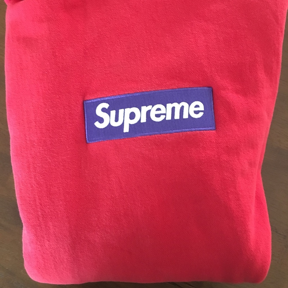 Supreme box logo hoodie red